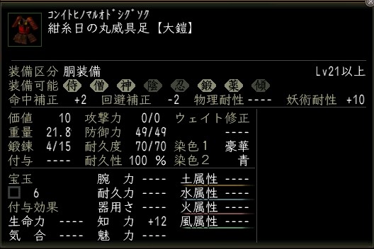 紺糸日の丸威具足.JPG