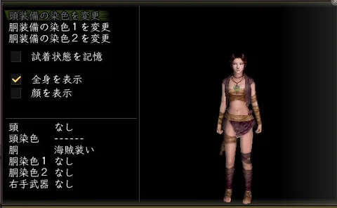 縫箔胴体改装装備グラフィック(女性)：海賊装い女