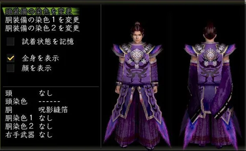 縫箔胴体改装装備グラフィック(男性)：呪影縫箔男陰陽