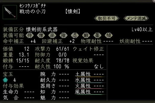 戦功の小刀の画像