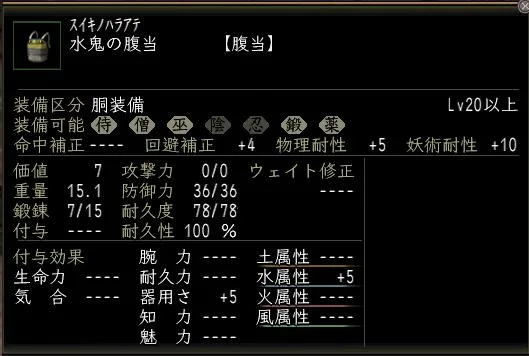 水鬼の腹当の画像