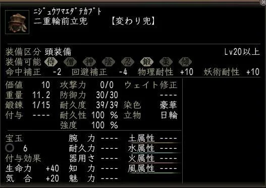 二重輪前立兜:二重輪(2)