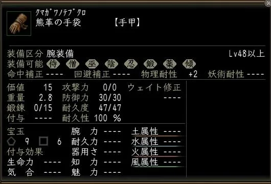 熊革の手袋の画像