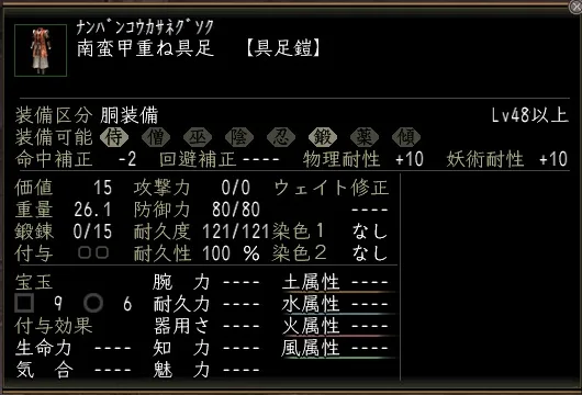南蛮甲重ね具足の画像