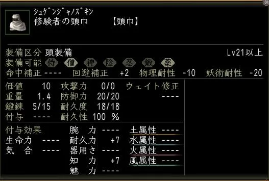 修験者の頭巾の画像