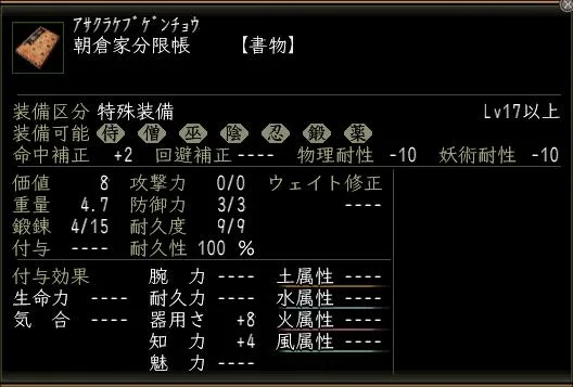 朝倉家分限帳の画像