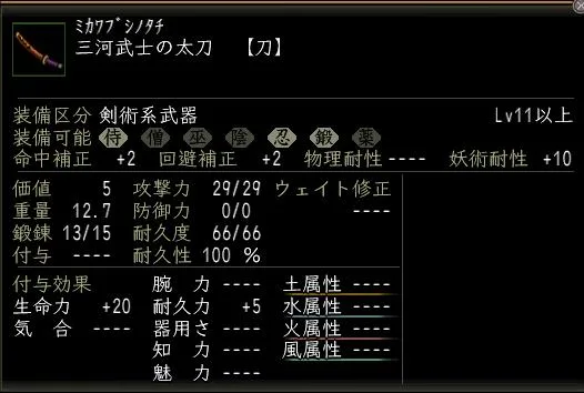 三河武士の太刀の画像
