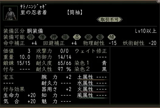 里の忍者着の画像