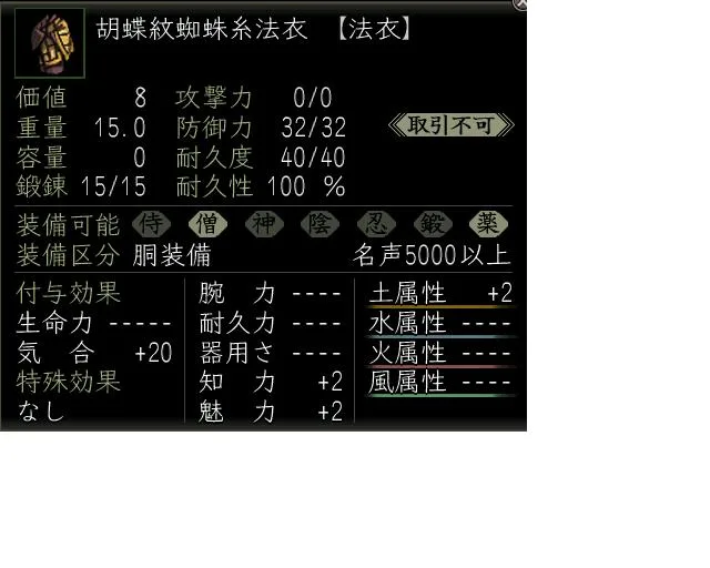 胡蝶紋蜘蛛糸法衣の画像