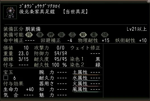 後北条家具足鎧の画像