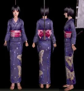 水玉模様の浴衣01の画像