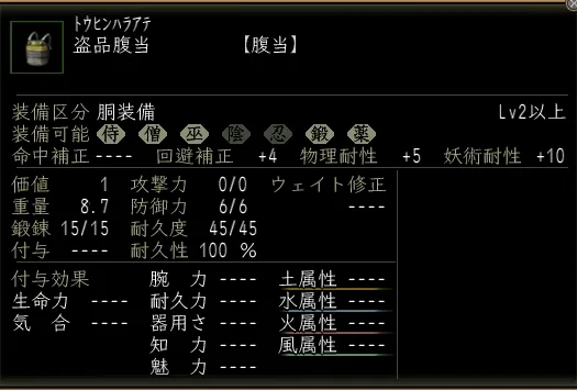 盗品腹当の画像