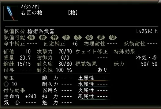 名臣の槍の画像