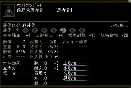 前野党忍者着の画像