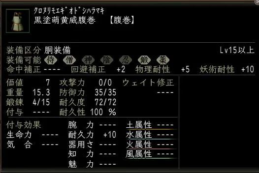黒塗萌黄威腹巻の画像
