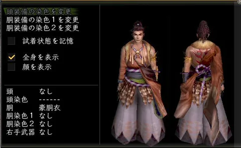 軽鎧胴体改装装備グラフィック(男性)：豪胴衣男傾奇