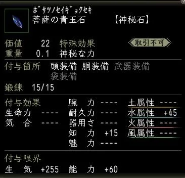 菩薩の神秘石:菩薩の青玉石