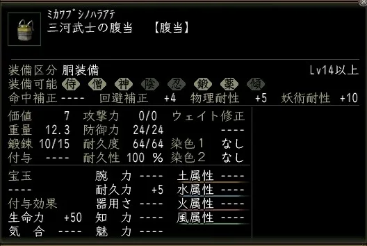三河武士の腹当の画像