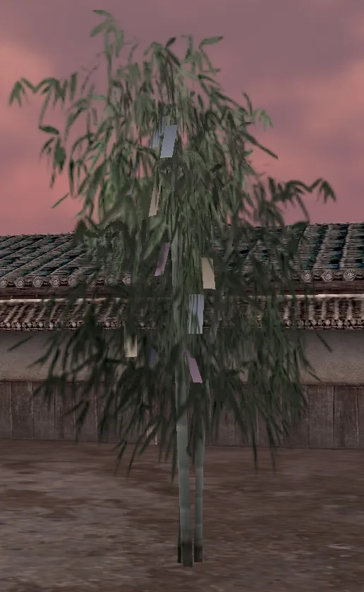 七夕飾りの笹グラの画像