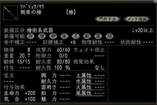 側衆の槍の画像